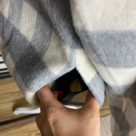 Theory Sileena Wool Cashmere Buffalo Plaid Open Coat Size Small - Picture 4 of 10